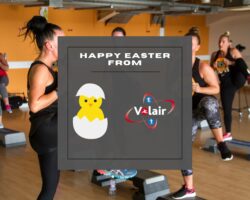 Featured image of Volair wishing everyone a happy easter. In agreay box that has a chick cracking out of an egg next tour logo.