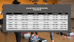 Image with all site opening hours during easter
