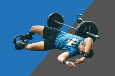 Rest revolution on a black and grey. with someone recovering on the floor after a tough deadlift