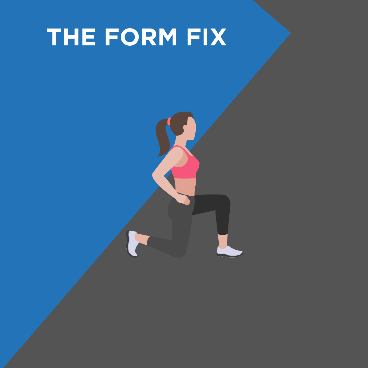 We have a graphic accompanying our blog. it is a blue and grey background with graphic of a women exercising and text on the other side saying The Form Fix in white and the Volair logo.