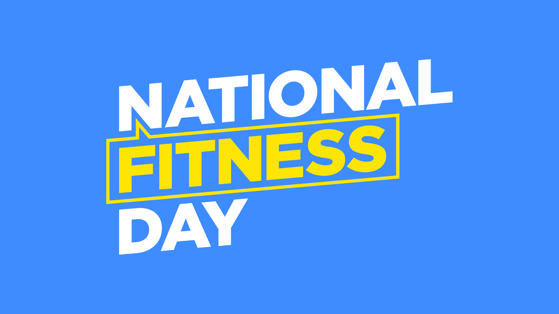 Banner blue background with National Fitness Day logo in the middle