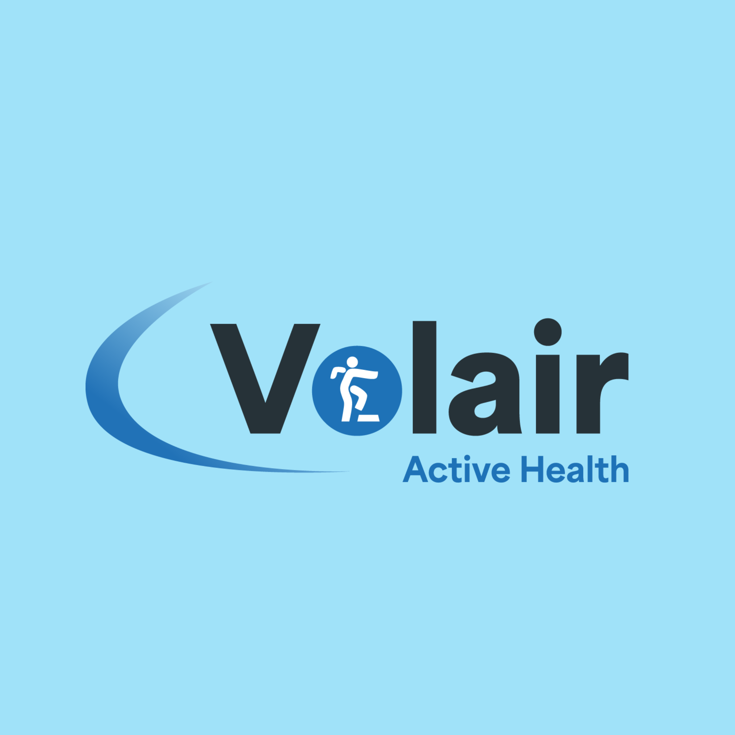 Volair logo for opening times. 3rd logo with light blue logo